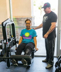 David-Lyons-Training-someone-with-MS David Lyons working with an MSer